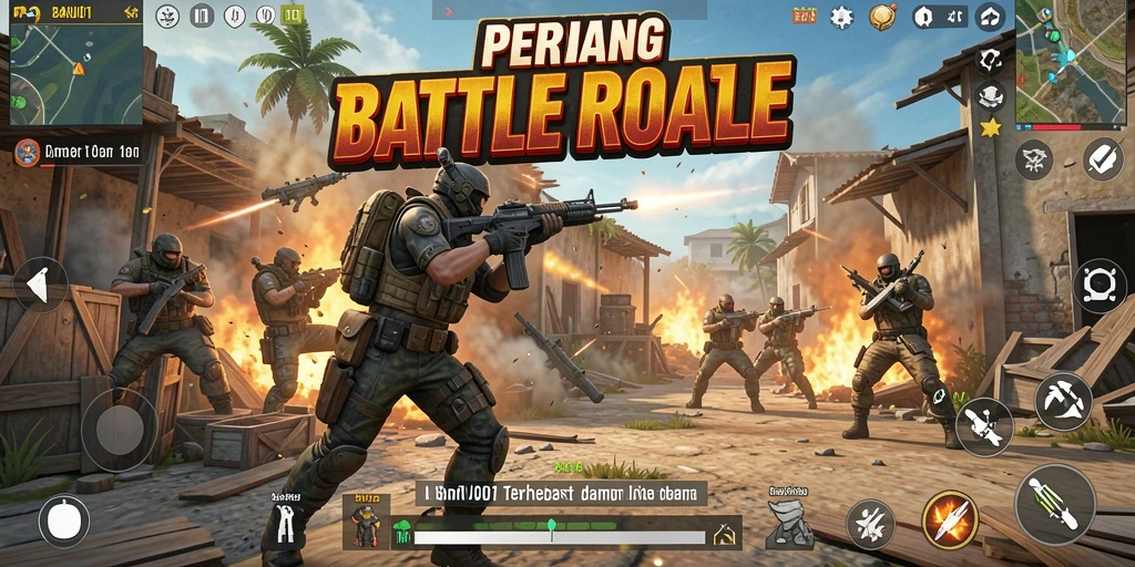 Tangkapan layar BARU01 menampilkan aksi cepat dalam pertempuran Battle Royale.