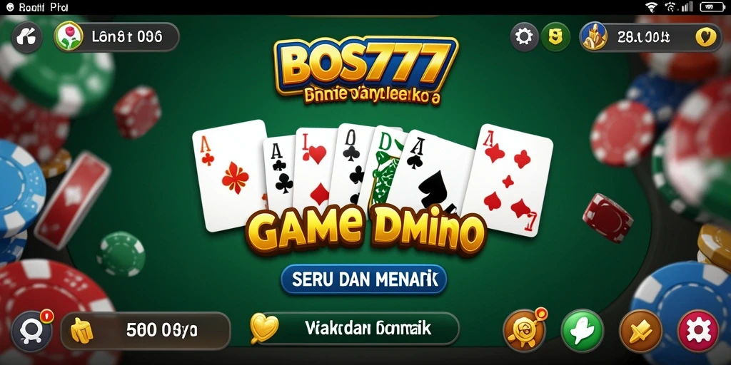 Screenshot utama BOS777 menampilkan gameplay seru Domino.