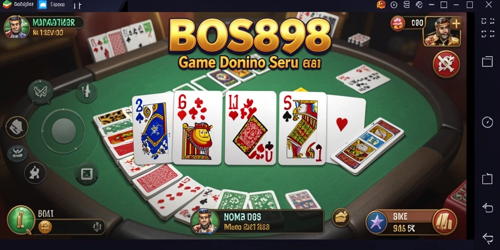 Tampilan gameplay seru dalam permainan Domino BOS898.