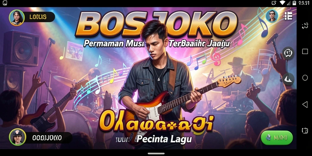 Tampilan menarik dari gameplay musik di BOSJOKO.