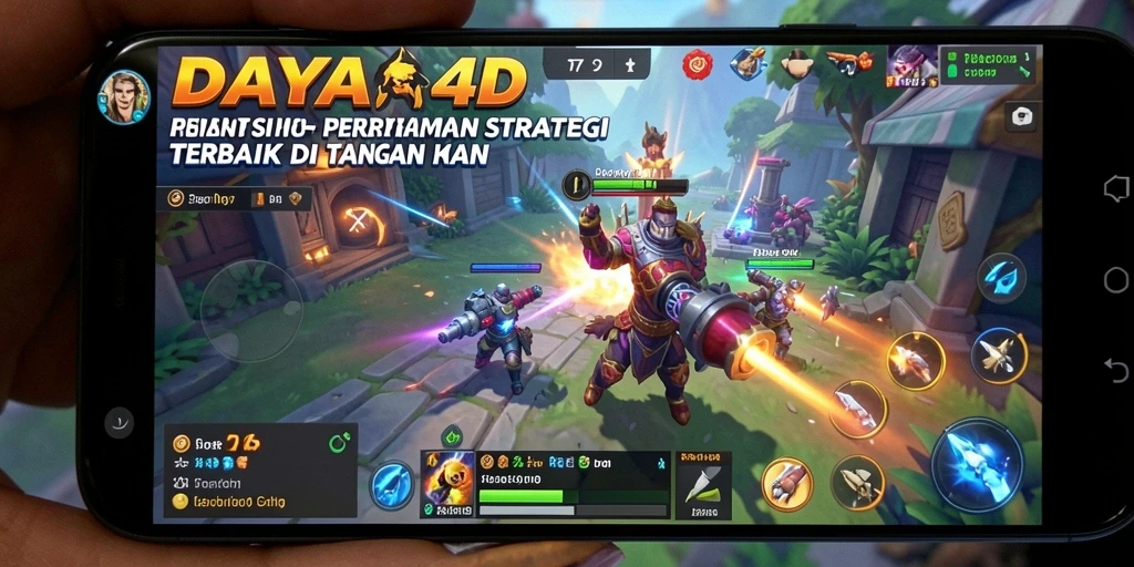 Screenshot DAYA4D menunjukkan aksi epik strategi dan pengelolaan sumber daya.
