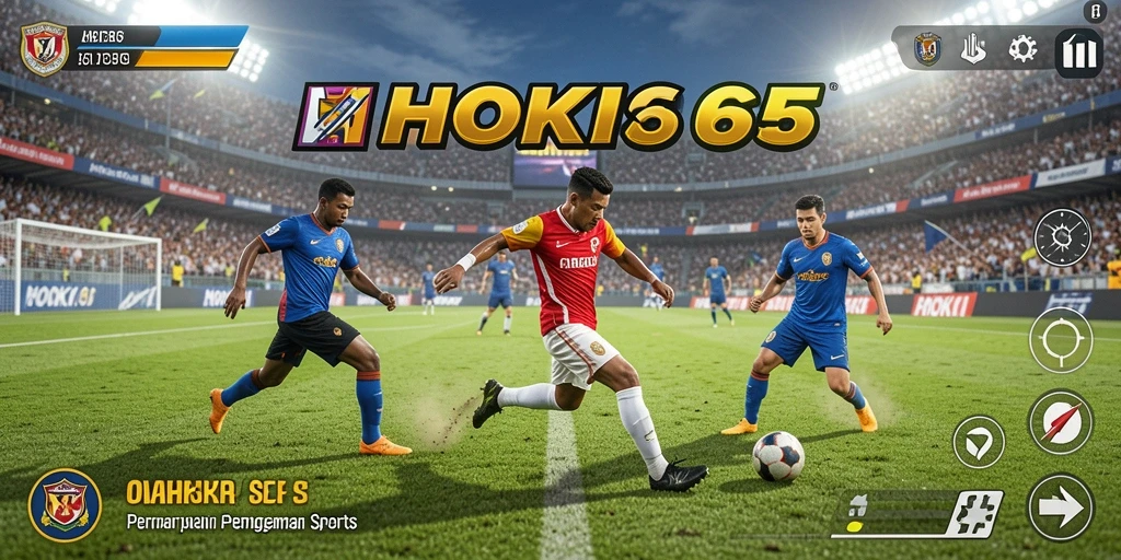 Screenshot utama HOKI65 menampilkan gameplay seru dalam pertandingan olahraga.