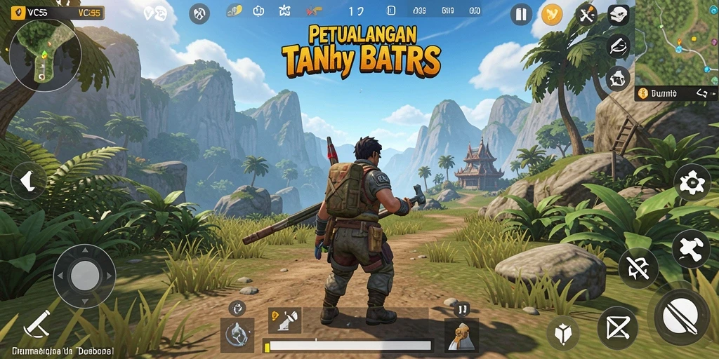 Screenshot gameplay VC55 menampilkan petualangan seru di dunia terbuka.