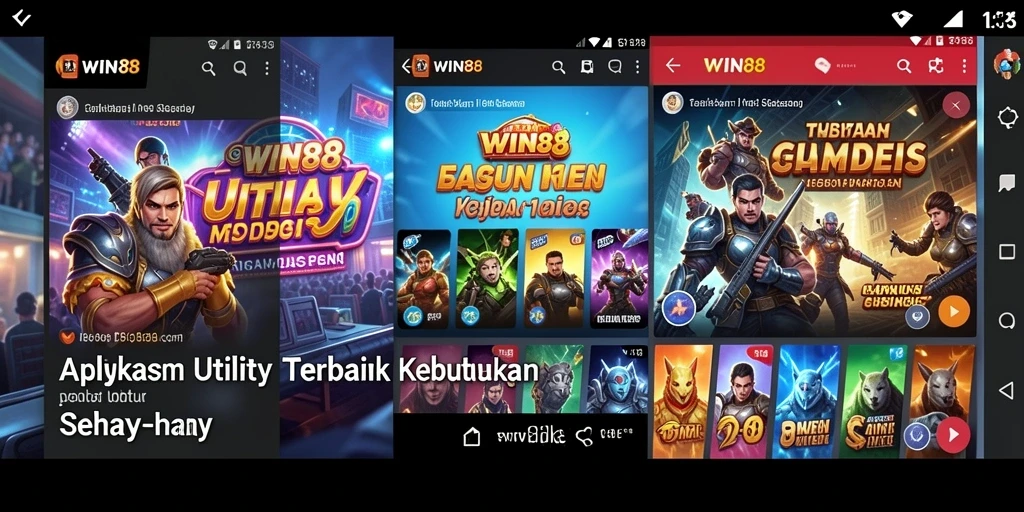 Screenshot aplikasi WIN88 menampilkan antarmuka sederhana dan fungsional.